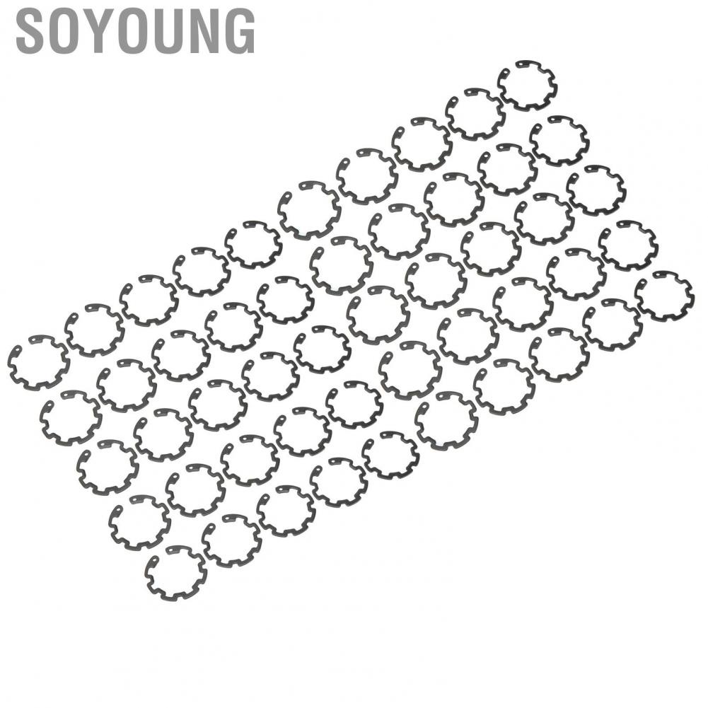 Soyoung AC Compressor Clutch Snap Ring Set  Black 1.3mm Thickness AC Compressor Clutch Snap Ring Sturdy Structure 50 PCS Iron  for 10S AC Compressor