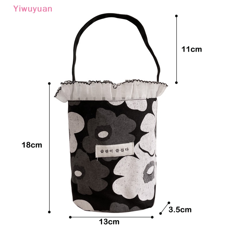 < Yiwuyuan > Niche Túi vải Sức Chứa Lớn Phong Cách Hàn Quốc Có Viền Ren Mới