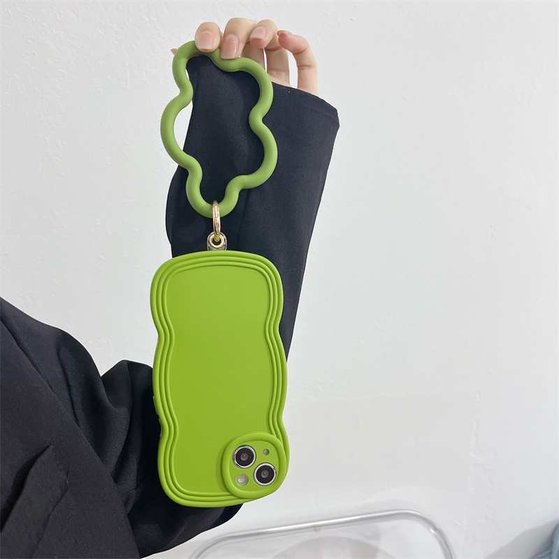 Ốp Điện Thoại Silicone Cao Su Chống Rơi Họa Tiết Hoa Kèm Dây Đeo Tay Thông Dụng Cho Mùa