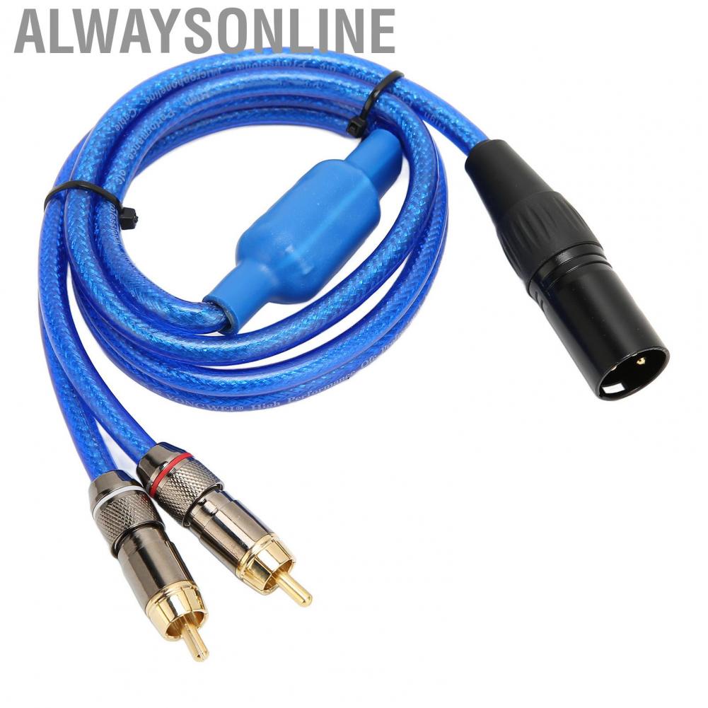 Alwaysonline Y Splitter Cable  Flexible 3.3 Feet Corrosion Resistant XLR To Dual RCA Sound Clear Plug and Play for Receiver TV Amplifier