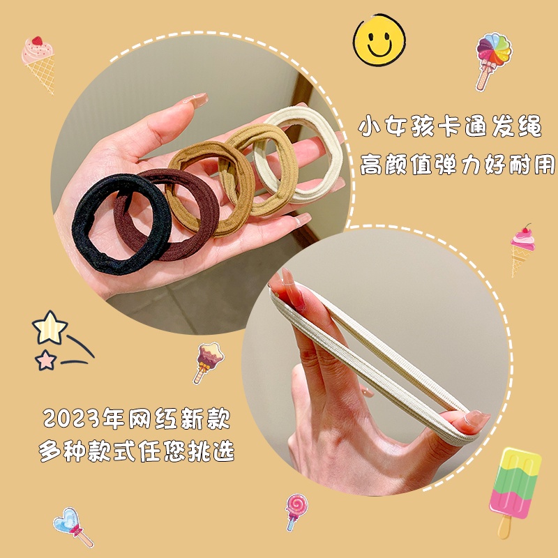 Set 5 / 10 Dây Cột Tóc Không Đường May Màu Sắc Ngọt Ngào Cho Nữ