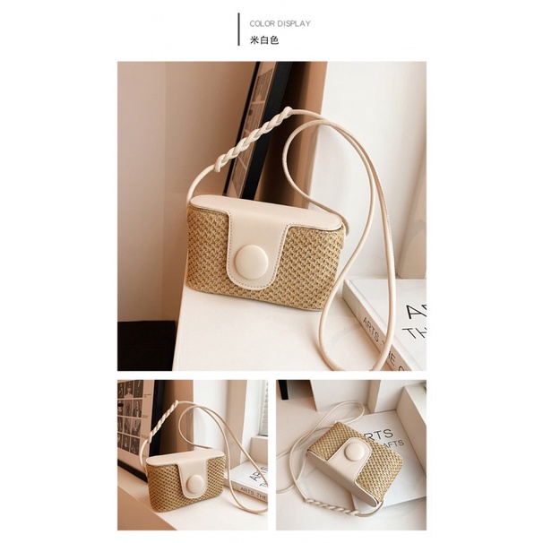 Túi Xách Đeo Vai Hình Vuông Cỡ Nhỏ Thiết Kế Đơn Giản Thời Trang Mùa Hè Xinh Xắn Cho Nữ