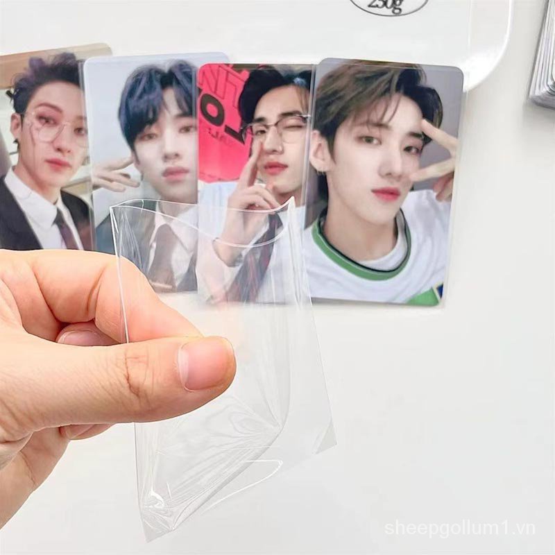 Bộ 50 Sleeve popcorn Thẻ Hình Nhóm Nhạc Kpop sleeve meet postcard dán bọc card BTS yourpen txt 8RTO 63.5*88