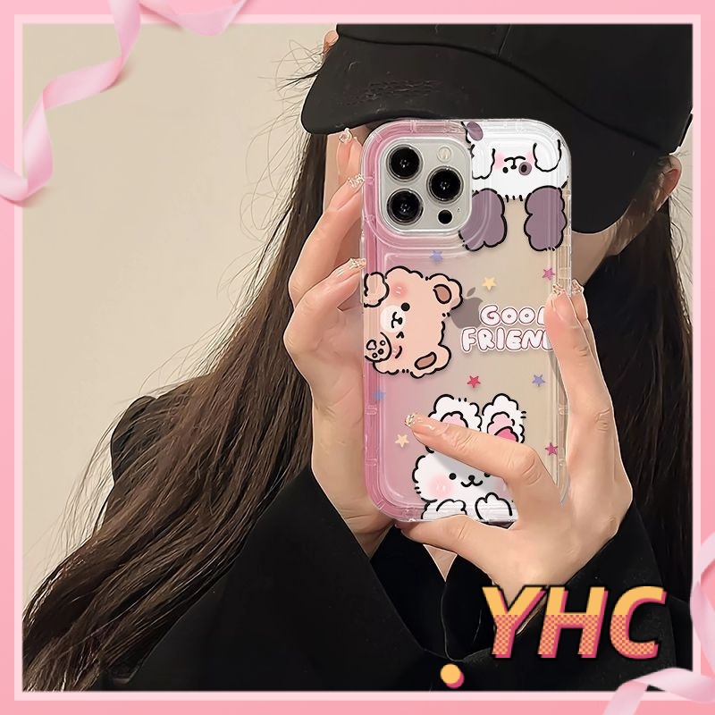 Ốp Lưng iPhone Hoạt hình gấu con, chó con, thỏ trắng, túi khí chống rơi, vỏ mềm giảm chấn trong suốt Cho Iphone 6 / 6S / 6splus / se / 7 / 7plus / 8 / 8plus / X / xs / xsmax / 11 / 12 / 13 / 14 / Plus / pro max-724
