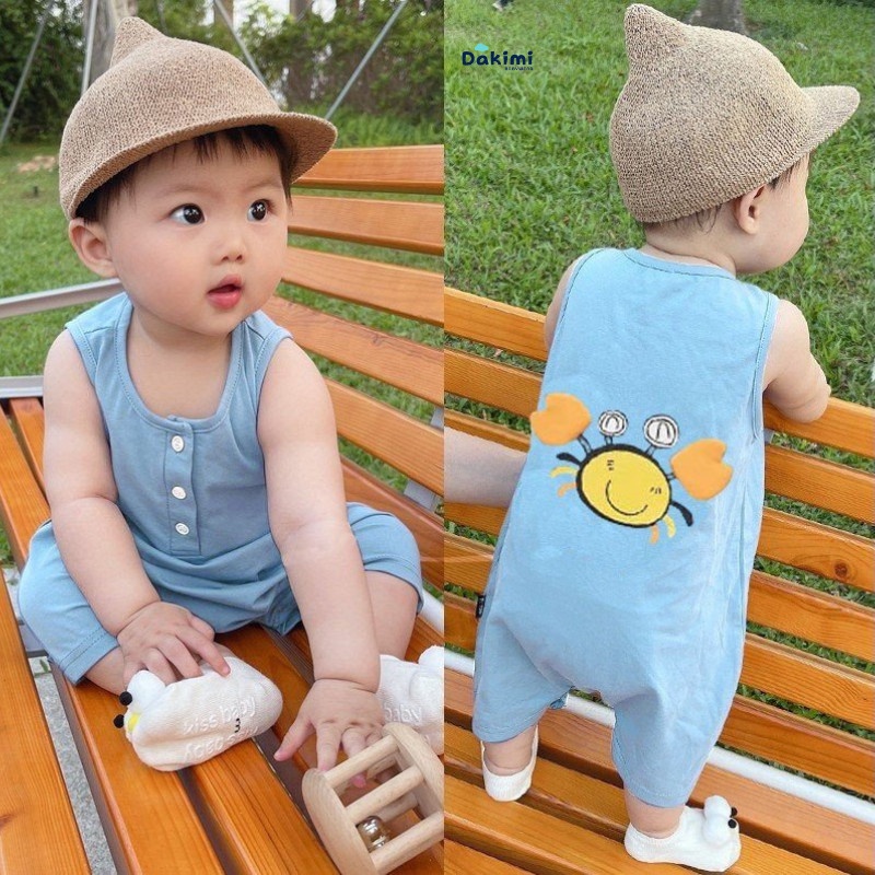 Bodysuit sát nách cua Dakimi BABYWEAR chất thun lạnh mềm mát, đồ liền thân dành cho bé từ 3-12kg
