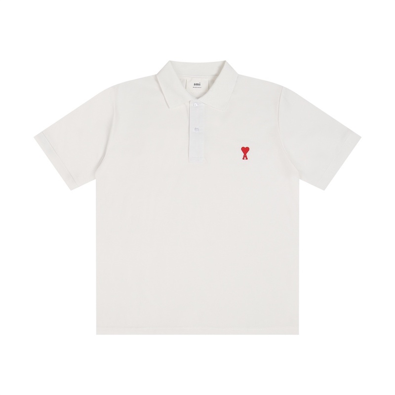 Áo Thun polo Ngắn Tay Thêu Hình Trái Tim Nhỏ Thời Trang Unisex M-I88-