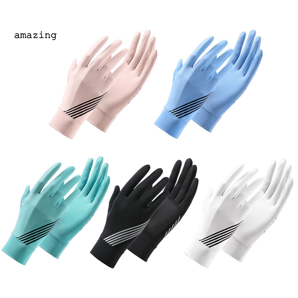1 Đôi Găng Tay Chống Nắng Chống Mòn Bằng Lụa Lạnh Mỏng