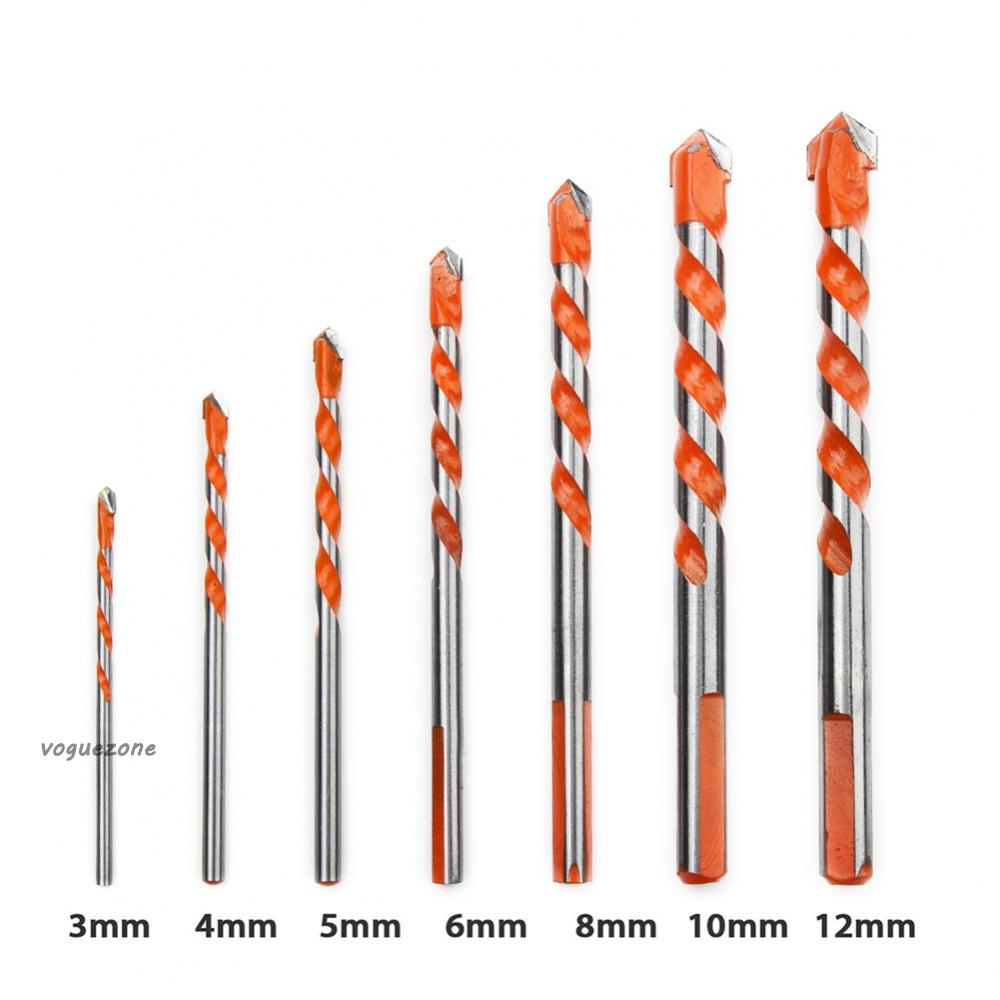 #Túi Đeo Chéo VOGUEZ VOGUEZ#Bộ 6 Mũi Khoan Xoắn Ốc 3~12MM Bằng Hợp Kim Dùng Khoan Kính / Xi Măng / Gạch Men