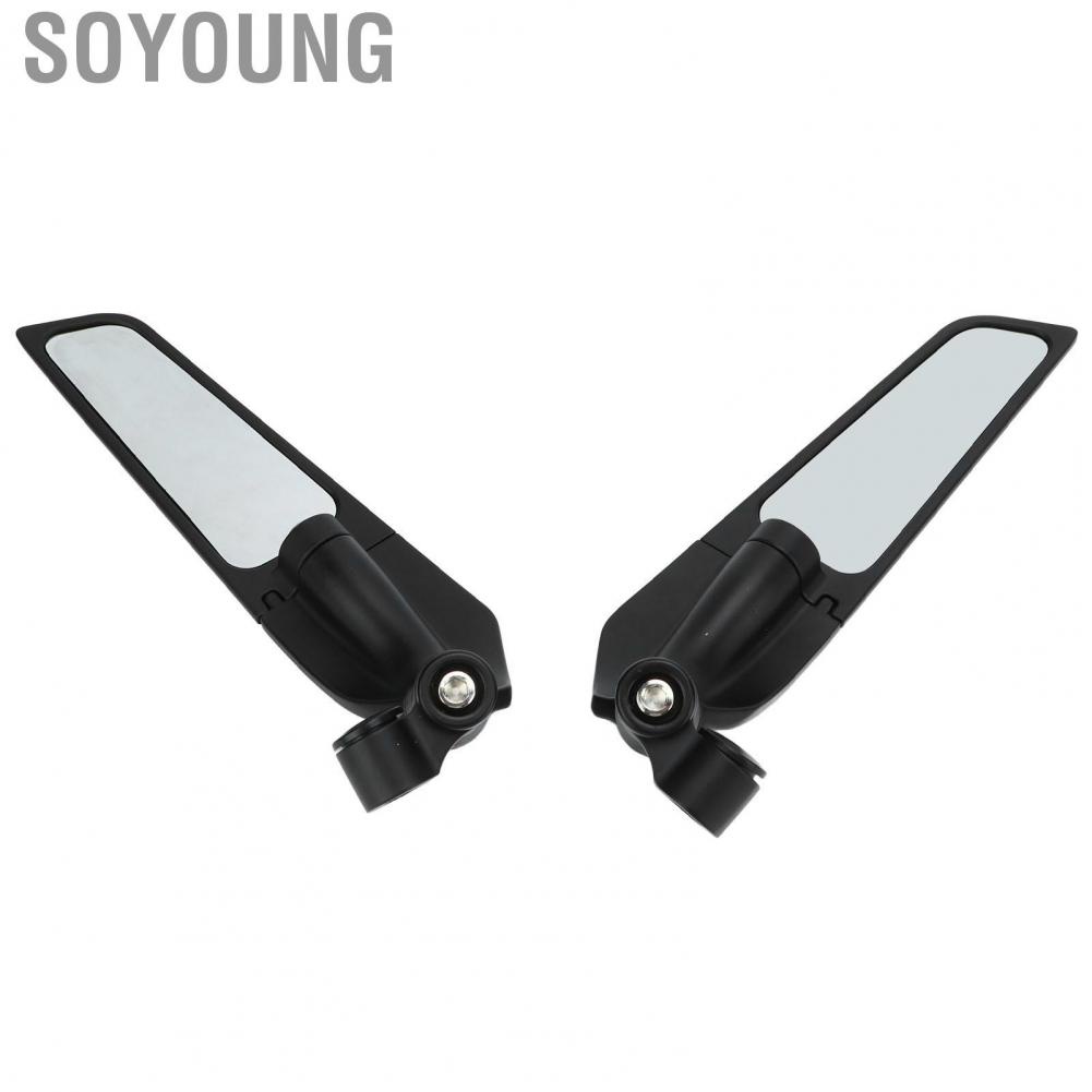 Soyoung Motorcycle Wing Mirror  2pcs Universal Adjustable Handlebar Mirror  for Motorbike