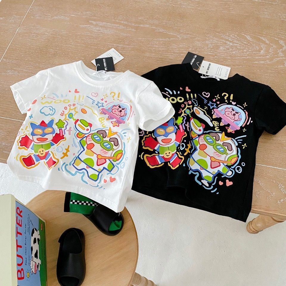 Áo Thun Cotton Mỏng Tay Ngắn In Hình Cậu Bé Bút Chì Shin-Chan Superman Thời Trang Mùa Hè 2022