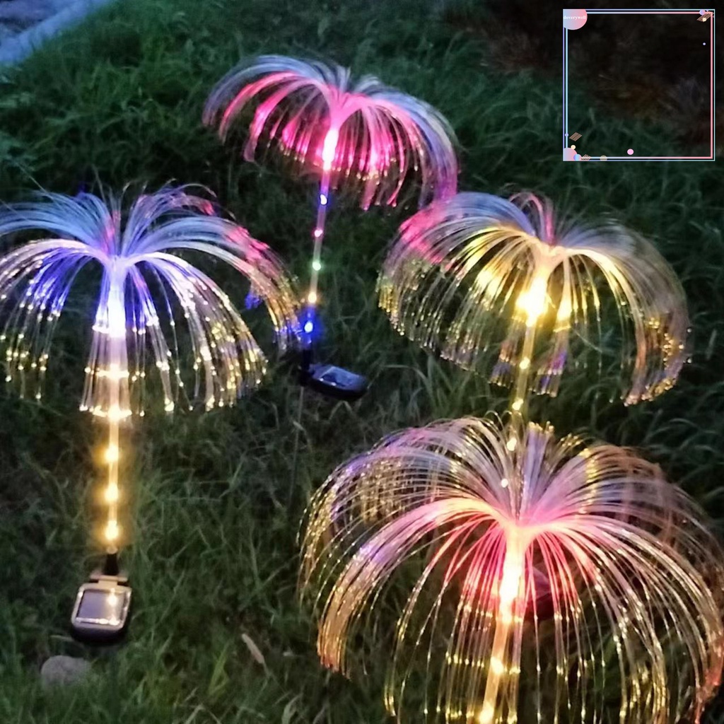 Bộ 2 Đèn Năng Lượng Mặt Trời Chống Thấm Nước Hình Sứa Biển Trang Trí Sân Vườn