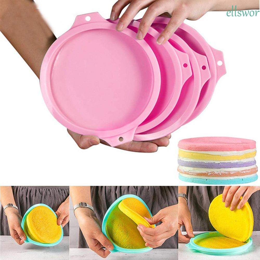 Khuôn Silicone Làm Bánh Hình Tròn Màu Cầu Vồng DIY