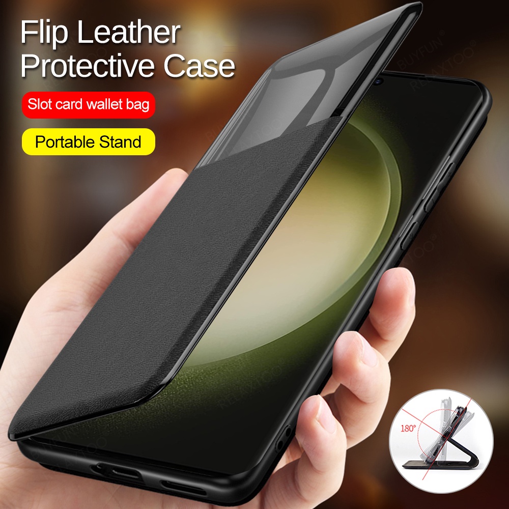 Bao Da Điện Thoại Nắp Lật Thông Minh Chống Sốc Có Giá Đỡ Cho Samsung Galaxy S23 Ultra Samsung Samsung Samsun S23 S23Plus