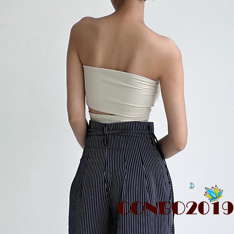 Áo Croptop Trễ Vai Chất Liệu Co Giãn Thời Trang Mùa Hè Cho Nữ
