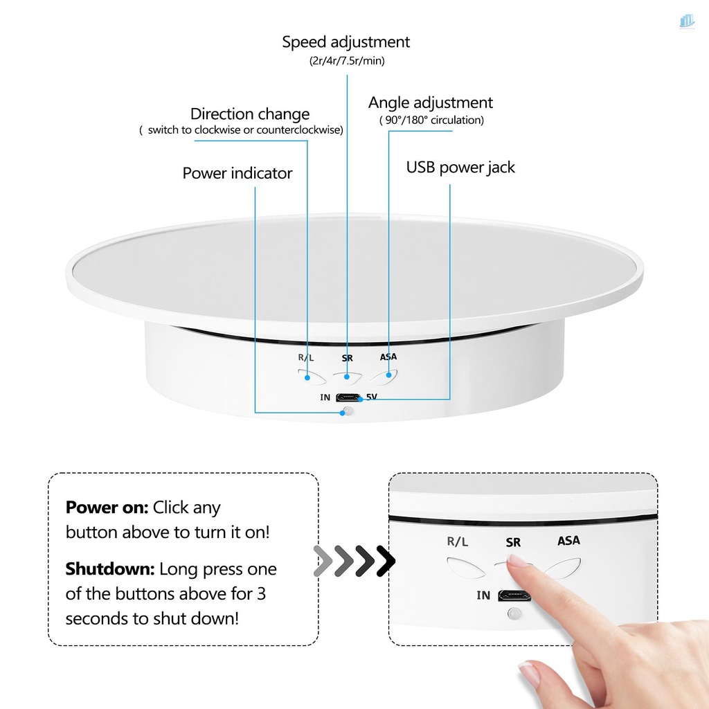 Giá Đỡ Điện Tử Thông Minh Xoay 360 Độ Có Thể Điều Chỉnh Tốc Độ Dùng Làm Đạo Cụ Chụp Ảnh / Quay Video
