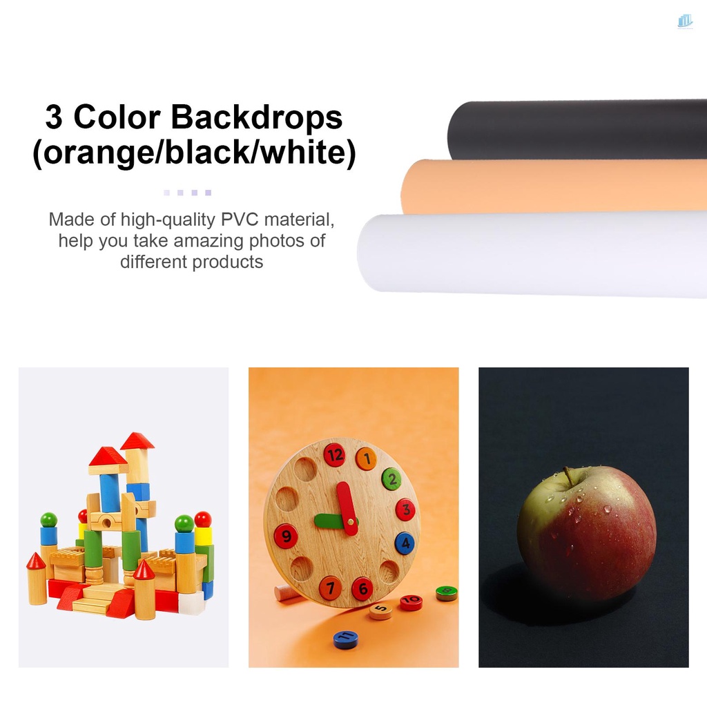 Bộ Lều Chụp Ảnh Mini 40 * 40cm / 16 * 16in Di Động Kèm Hộp Đèn LED Có Thể Gập Lại 1 * 2 * 2 * Tripods Mini + 3 * Nền (O