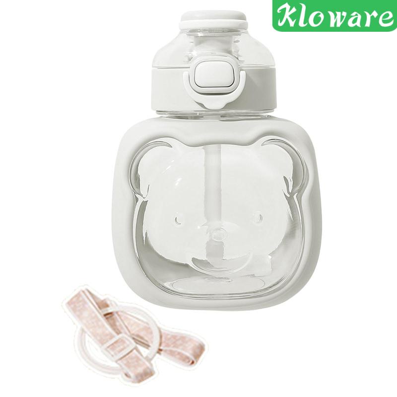 Bình Nước Thể Thao Hình Gấu Dễ Thương Kèm Ống Hút Dung Tích 1L