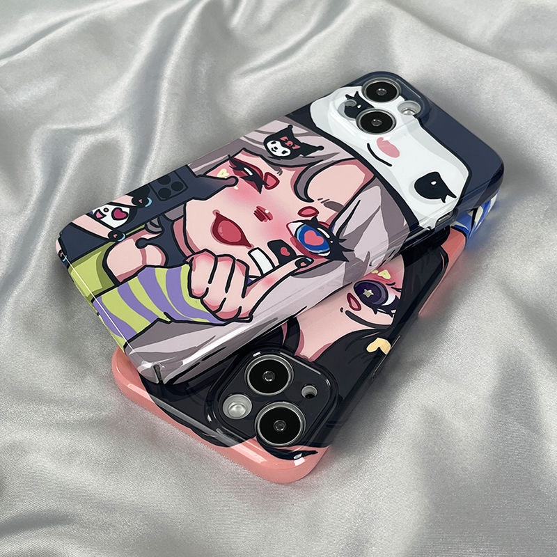 Ốp Điện Thoại Cứng Họa Tiết Cô Gái Dễ Thương Cho Iphone xr14pro xs 13 81211 max 7 6Ts