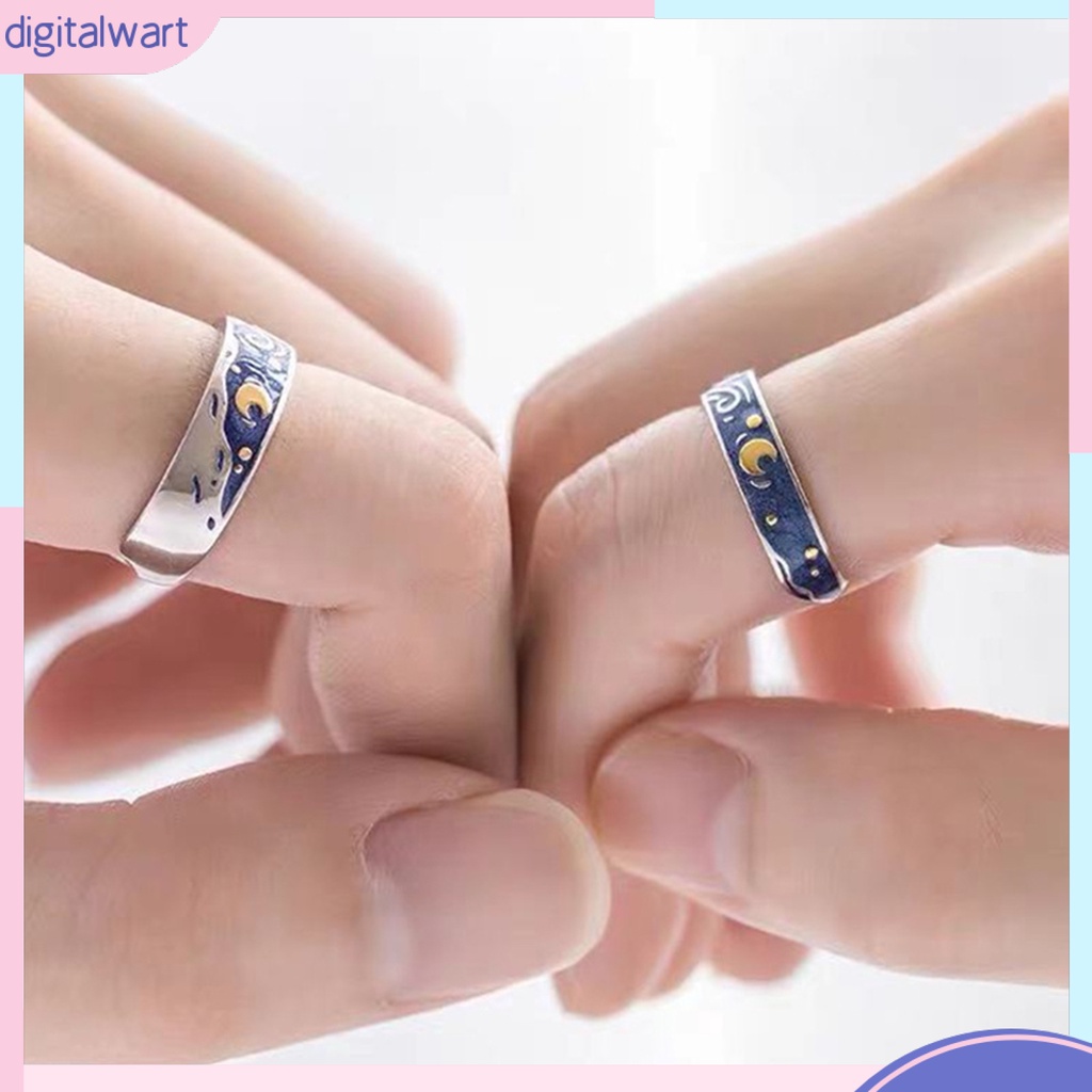 1 Nhẫn Hở Mạ Bạc Họa Tiết Hình Học Đơn Giản Thời Trang Cho Cặp Đôi