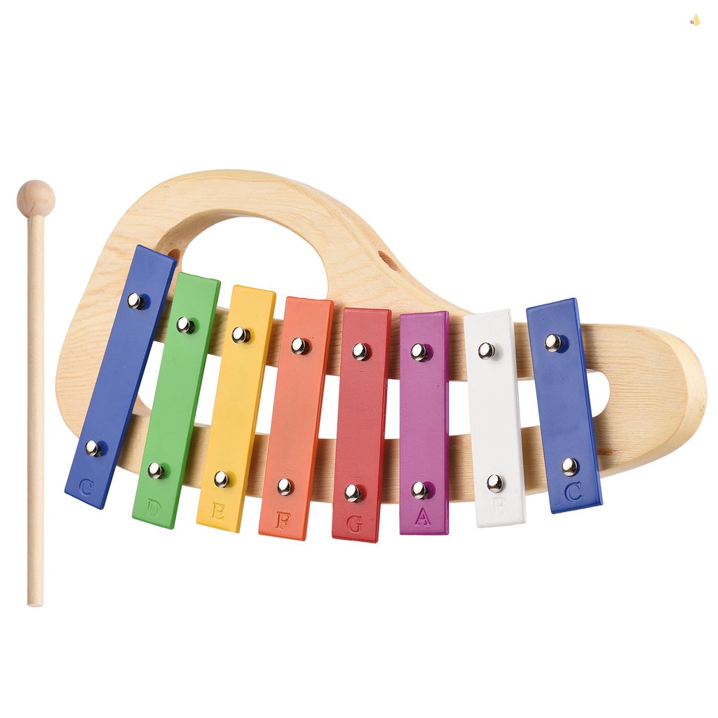 Bộ Nhạc Cụ Xylophone 8-Note Glockenspiel 3mm Tay Cầm Bằng Gỗ Thông Nhiều Màu Sắc