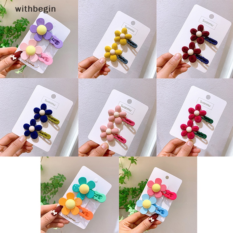 1 Cặp Kẹp Tóc Hình Hoa Nhiều Màu Sắc Ngọt Ngào Cho Nữ