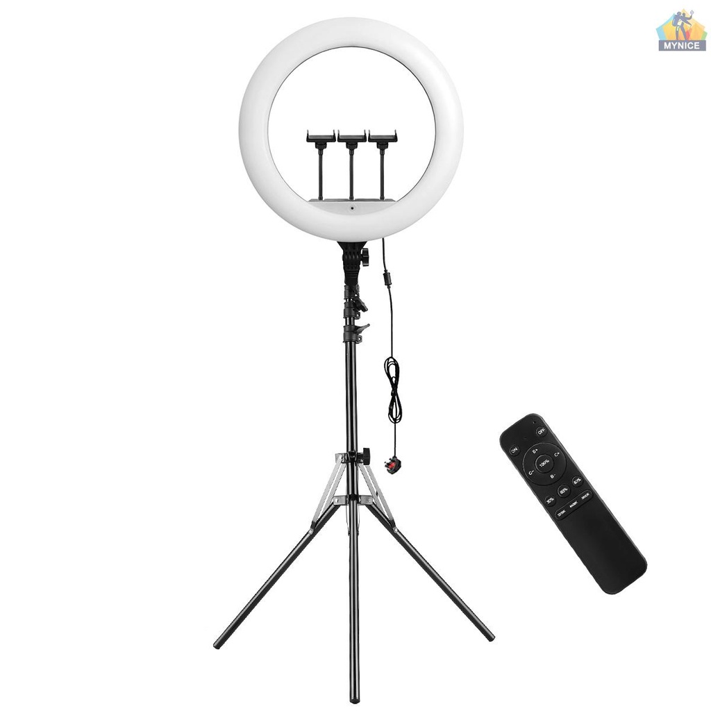 Vòng Đèn LED Andoer 18 Inch 55W 2800-6000K Hai Màu Điều Khiển Cảm Ứng &amp; Điều Khiển Từ Xa 190cm / 74.8 Inch Cho Trang Điểm / Live Streamin