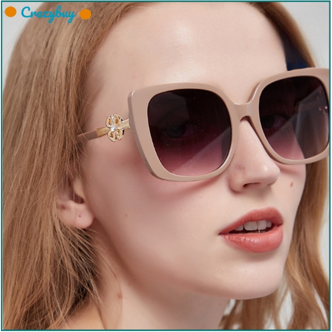 Cr Kính Mát Đính Đá Chống Tia Uv Thời Trang Dành Cho Nữ
