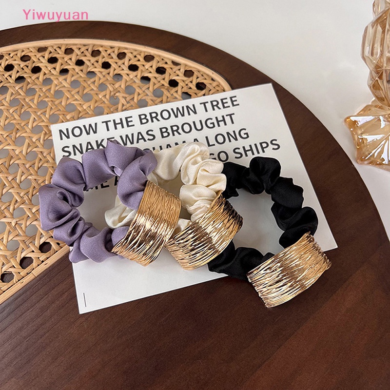 Dây Buộc Tóc Cao Su Đính Kim Loại Kiểu Hàn Quốc Thời Trang 2022 Mới