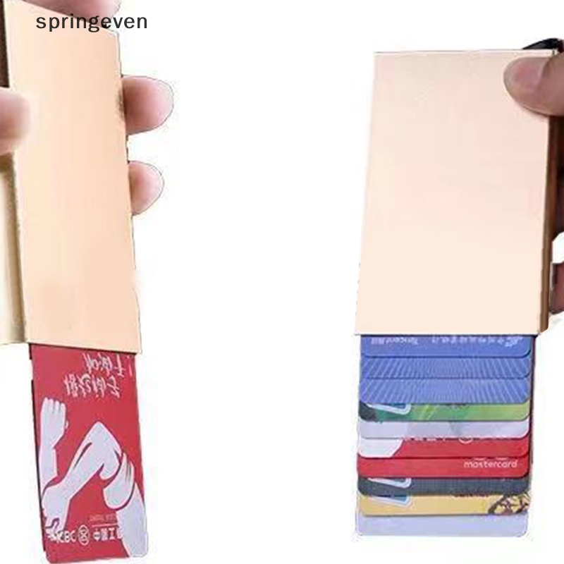 Ví Đựng Thẻ ID / Danh Thiếp Bằng Kim Loại Nhôm Mỏng Chống Trộm Cho Nam Và Nữ