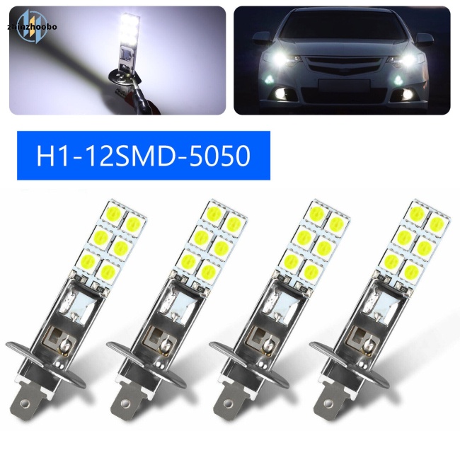 4 Bóng Đèn Pha H1 Công Suất Cao 110w 6000k Ánh Sáng Trắng Cho Xe Hơi
