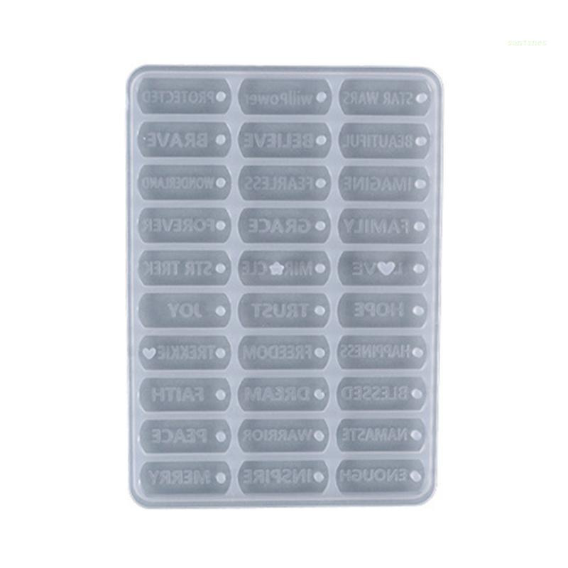 Khuôn Silicon Làm Mặt Dây Chuyền / Vòng Tay / Túi Xách In Chữ Tiếng Anh Truyền Cảm Hứng