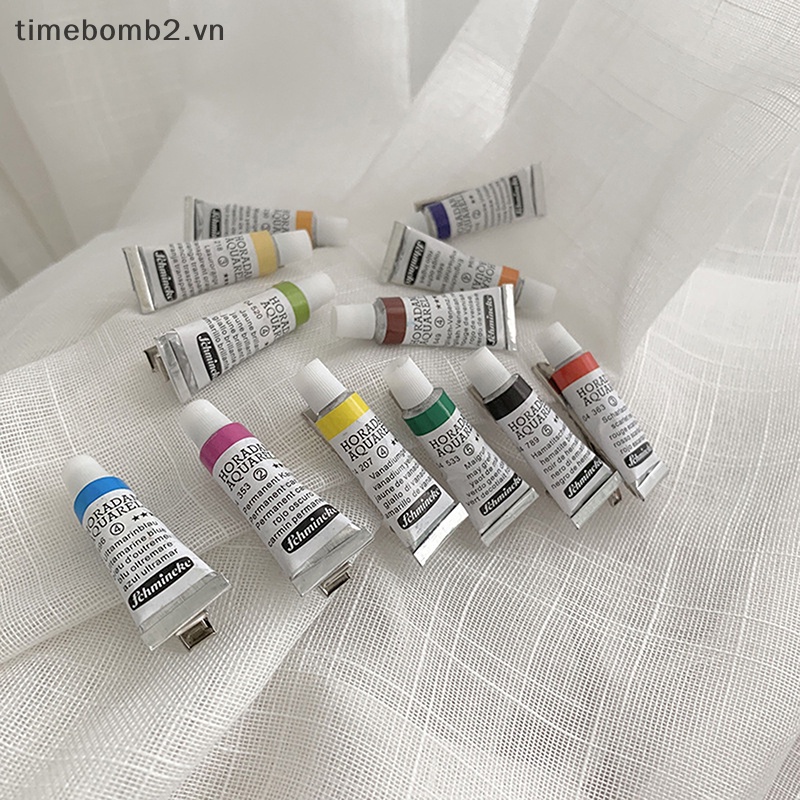 {Timebomb} Kẹp Tóc Mỏ Vịt Màu Nước Sơn Thủ Công Sáng Tạo Vui Nhộn Cho Nữ