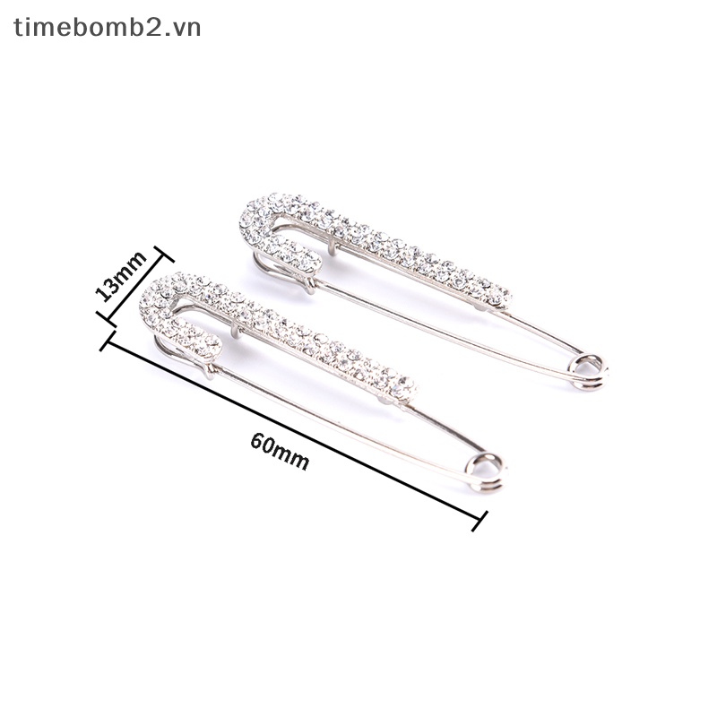 {Timebomb} Bộ 2 Ghim Cài Khăn Choàng Đính Đá Pha Lê Tinh Tế Quyến Rũ