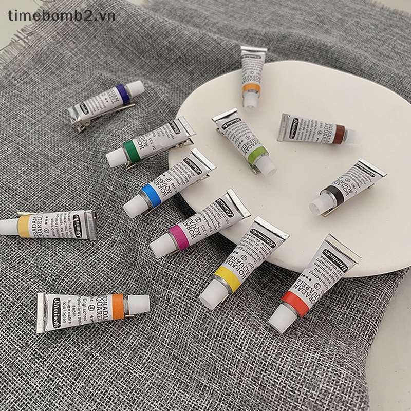 {Timebomb} Kẹp Tóc Mỏ Vịt Màu Nước Sơn Thủ Công Sáng Tạo Vui Nhộn Cho Nữ