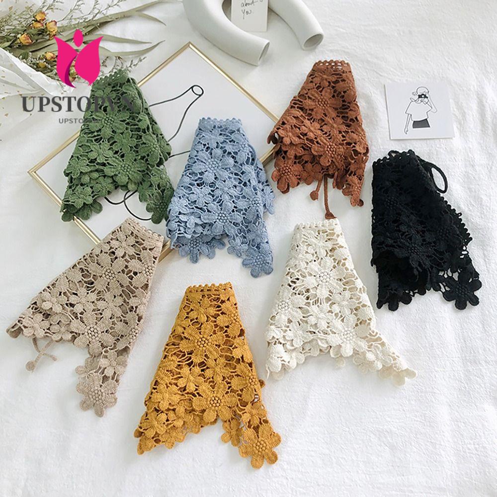 Upstopvn Khăn Choàng Cổ Mini Vải Ren Có Thể Tháo Rời Trang Trí