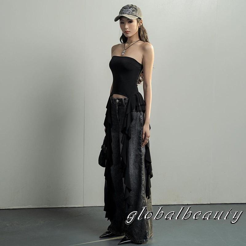 Áo Ống Nhún Bèo Hở Lưng Thời Trang Mùa Hè Cho Nữ