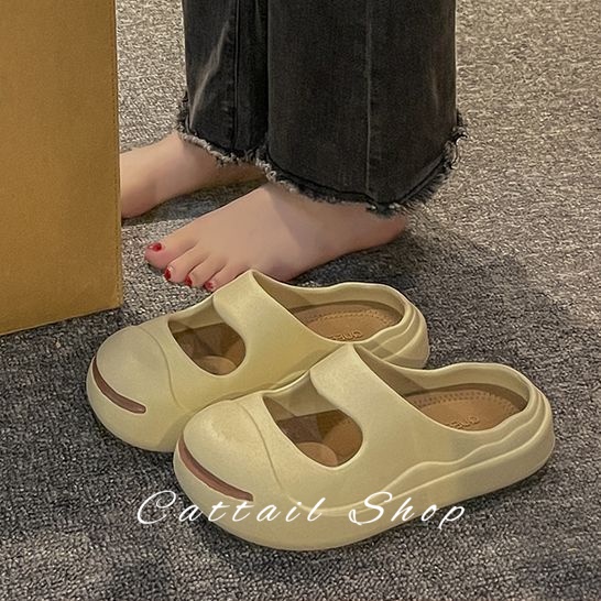 DISHULAN dép cross dép sandal nữ dép bánh mì nữ Chống Trượt Đẹp Korean Style Thanh lịch Comfortable B21H0FV