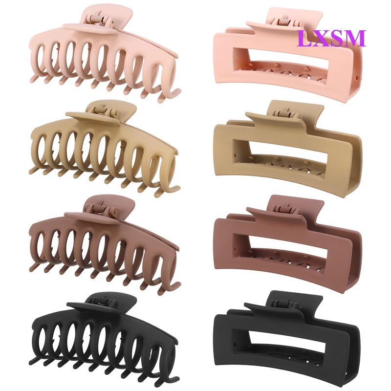 Bộ 8 Kẹp Tóc Nhựa Hình Chữ Nhật Xinh Xắn Cho Nữ