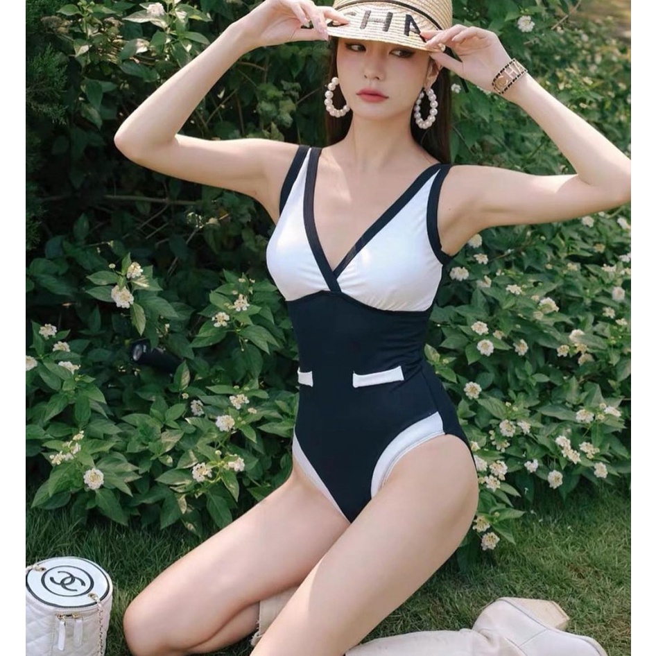 Đồ Bơi Một Mảnh Cổ Chữ v Hở Lưng Gợi Cảm Phong Cách Mới Cho Nữ