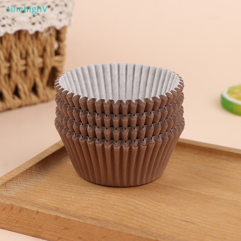 Set 100 Cốc Giấy Cấp Thực Phẩm Làm Bánh Cupcake Màu Trắng