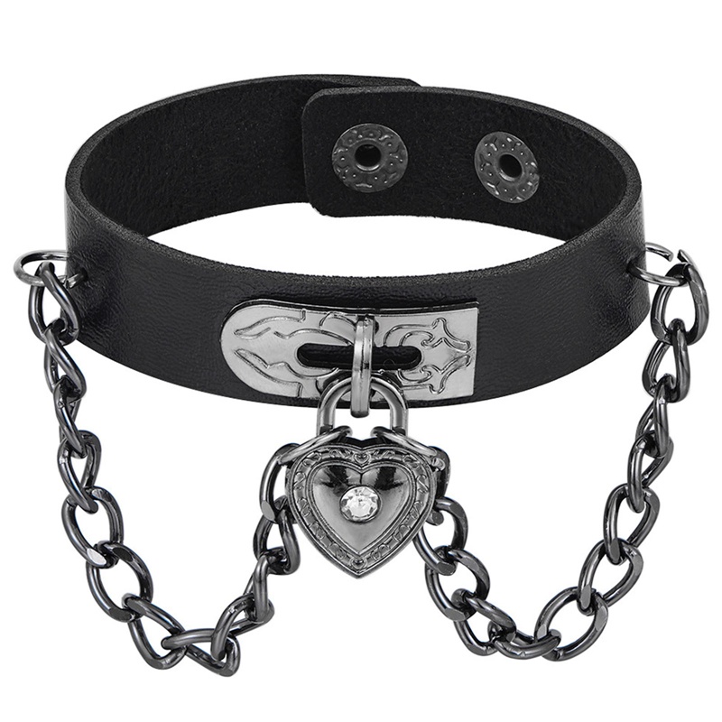 Ygt Vòng Tay Da Pu Bản Rộng Đính Đinh Tán Kim Loại Hình Đầu Lâu / Trái Tim / Ngôi Sao Phong Cách Punk
