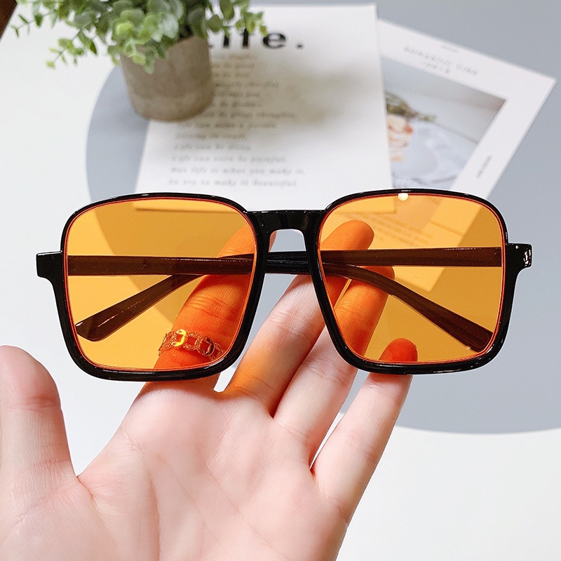 Kính Mát Gọng Vuông Oversize Chống Tia UV Phong Cách Retro Dành Cho Nam Nữ