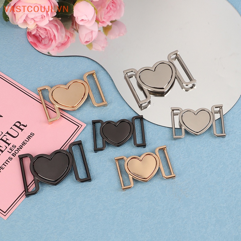 Khóa Cài Dây Thắt Lưng Bằng Hợp Kim Nhôm 30 / 40mm Màu Vàng / Bạc Trang Trí Hình Trái Tim
