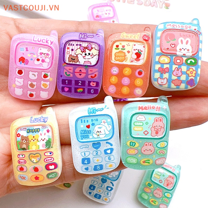 Set 10 Mô Hình Điện Thoại Mini Trang Trí Nhà Búp Bê