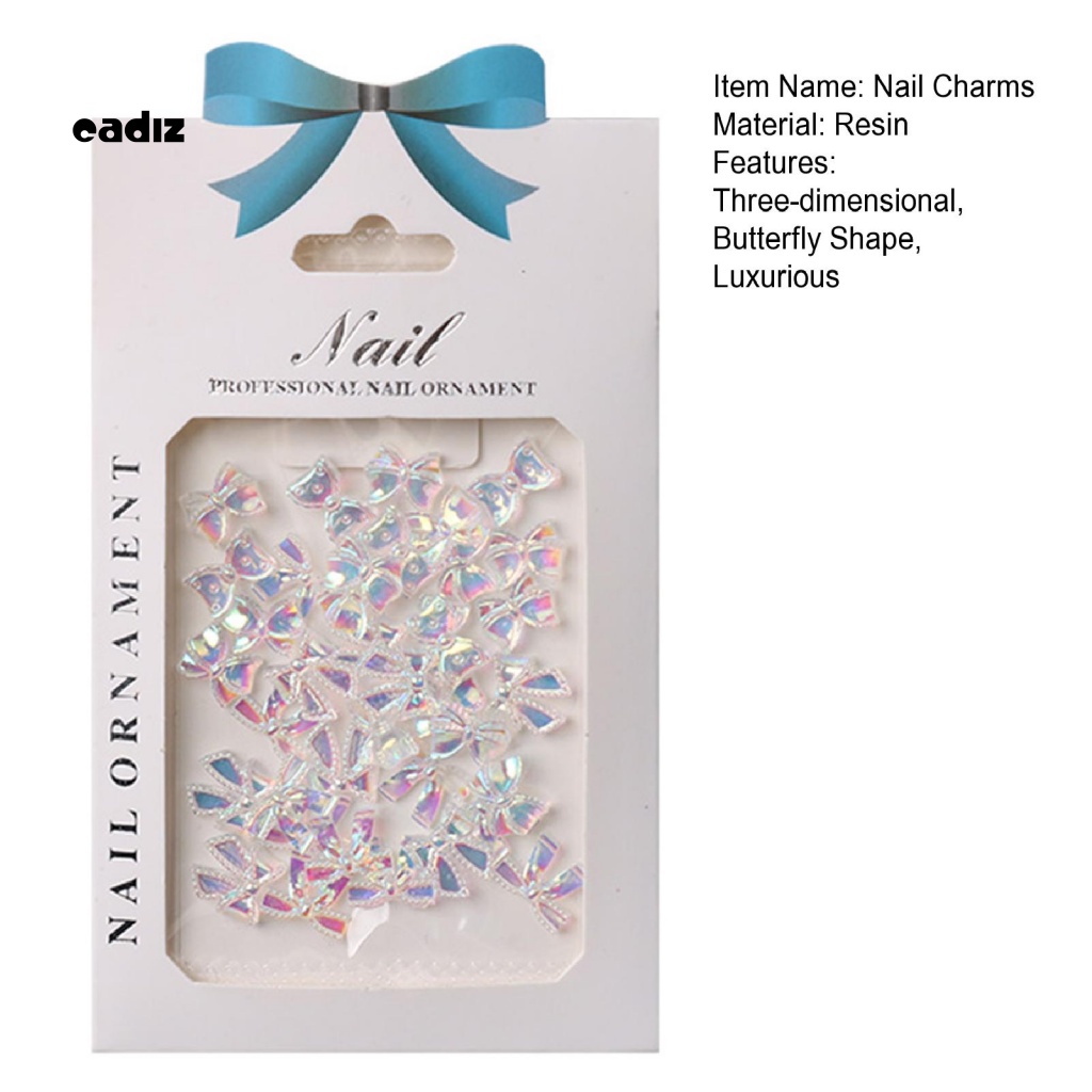 Túi 30 Phụ Kiện Trang Trí Móng Tay Hình Nơ 3D Nhiều Màu Sắc
