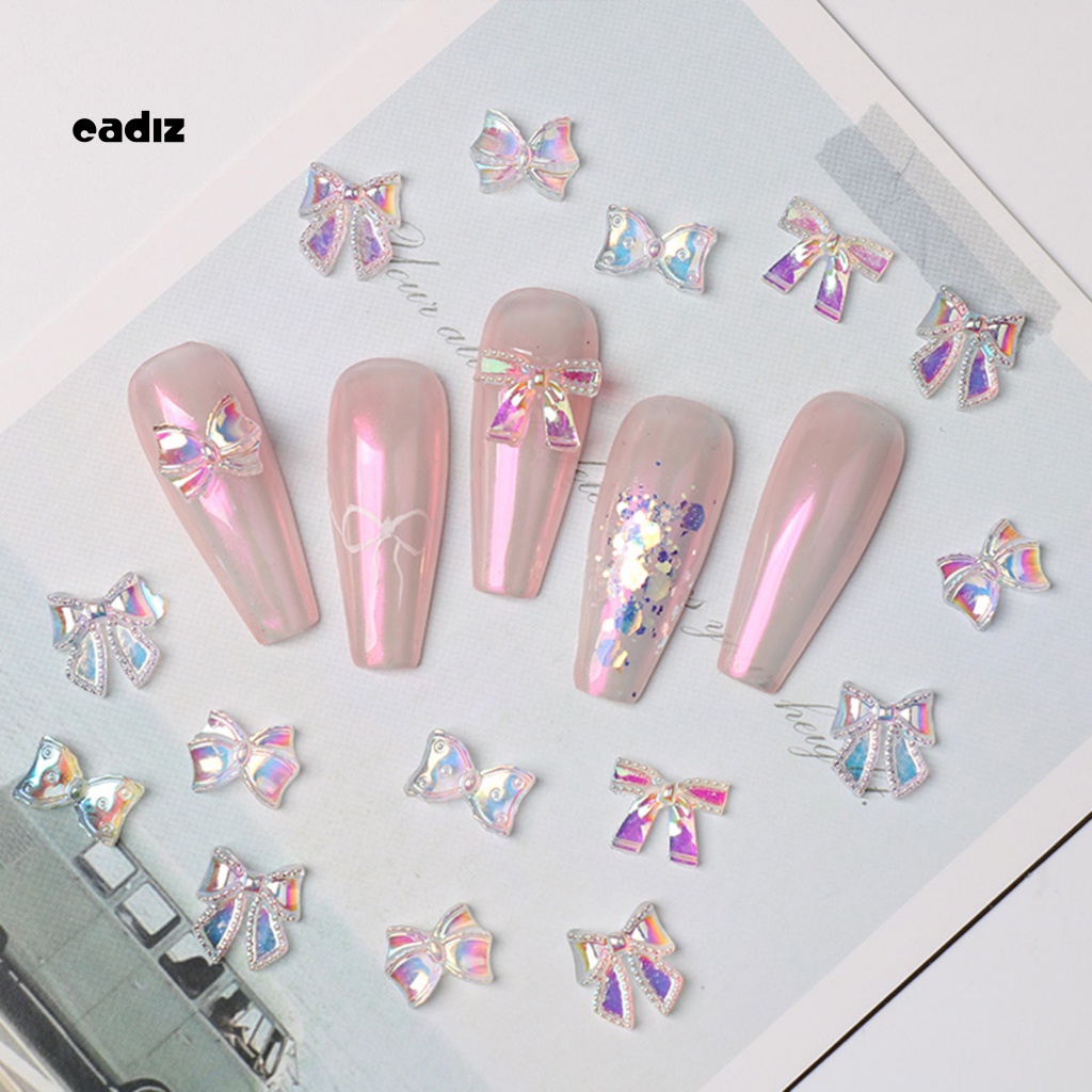 Túi 30 Phụ Kiện Trang Trí Móng Tay Hình Nơ 3D Nhiều Màu Sắc