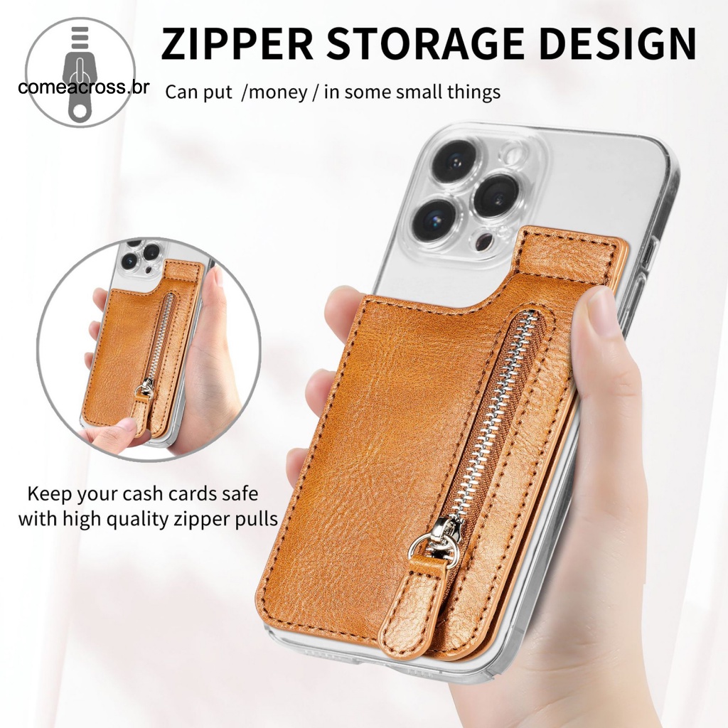 Bao Da Điện Thoại Kiêm Ví Đựng Thẻ Khóa Bấm Nam Châm Trọng Lượng Nhẹ