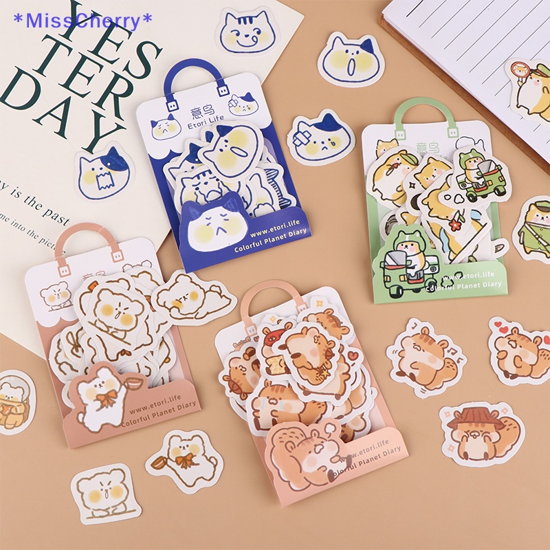 Set 40 Sticker Dán Trang Trí Nhật Ký Hình Động Vật Dễ Thương Mới