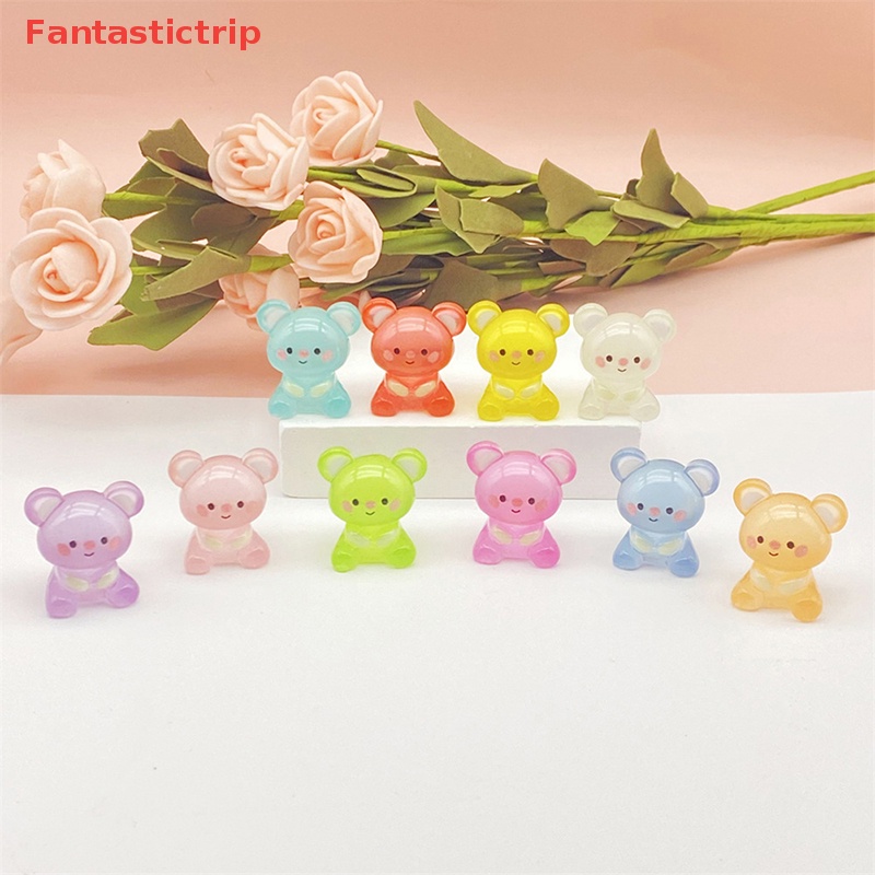 Set 5 Phụ Kiện Trang Trí Nghệ Thuật Hình Gấu Koala Bằng Nhựa Màu Dạ Quang DIY Mới