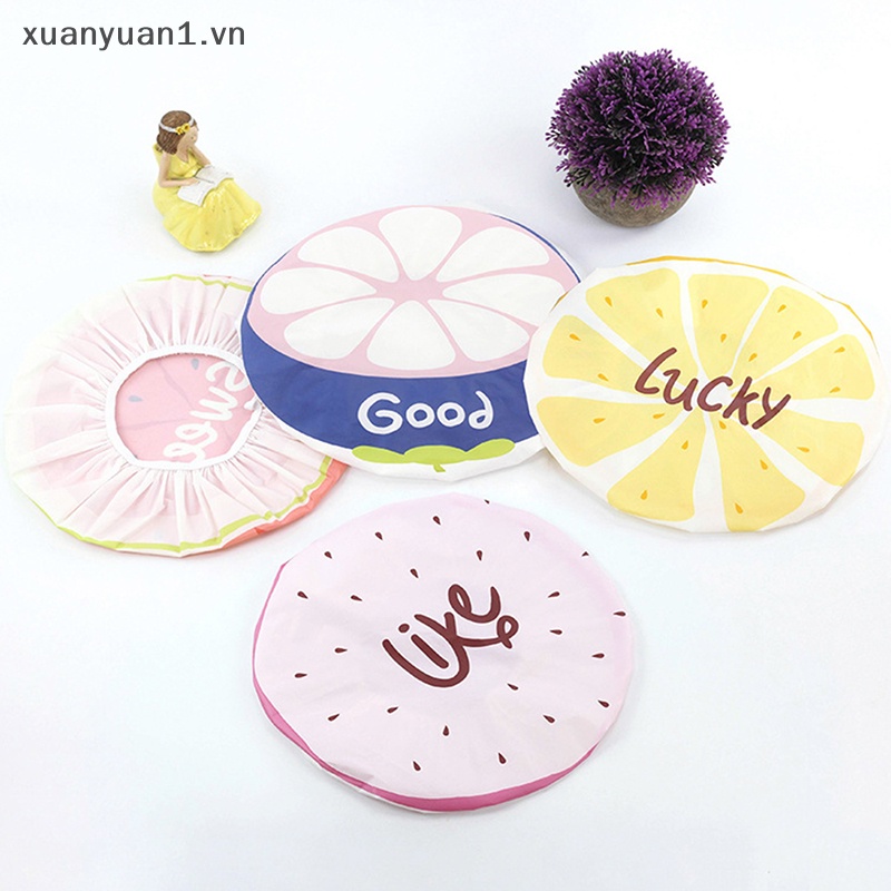 Mũ Trùm Tóc Khi Tắm Chống Thấm Nước Họa Tiết Trái Cây Hoạt Hình Dễ Thương